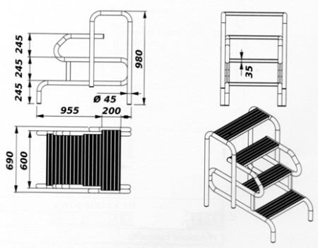 Schody dostawne 8044  - linia profesjonalna