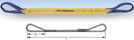 Zawiesie pasowe I - warstwowe zakończone obustronnie pętlami WLL 1,0t/L=1,3m ( długość minimalna )