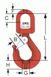 Hak z krętlikiem WHS (z łożyskiem ślizgowym) 5,3t