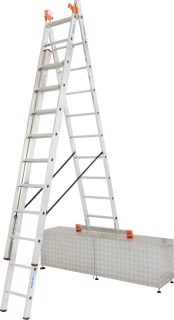 Drabina wielofunkcyjna 3-elementowa TRIBILO / MONTO - max. wysokość robocza 7,65m z możliwością ustawienia na schodach