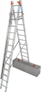 Drabina wielofunkcyjna 3-elementowa TRIBILO / MONTO - max. wysokość robocza 9,30m z możliwością ustawienia na schodach