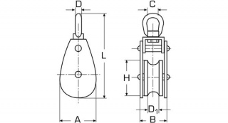 Blok rolka z krętlikiem 50mm
