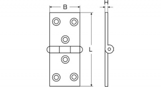 Zawias typ C 100x40x1,5mm