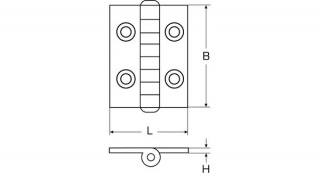Zawias szeroki typ B 40x40x1,5mm