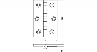 Zawias szeroki typ F 50x80x1,5mm