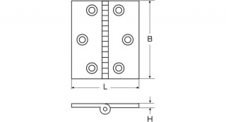 Zawias szeroki typ H 70x80x1,5mm