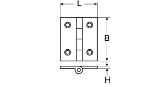 Zawias typ D 40x40x0,8mm
